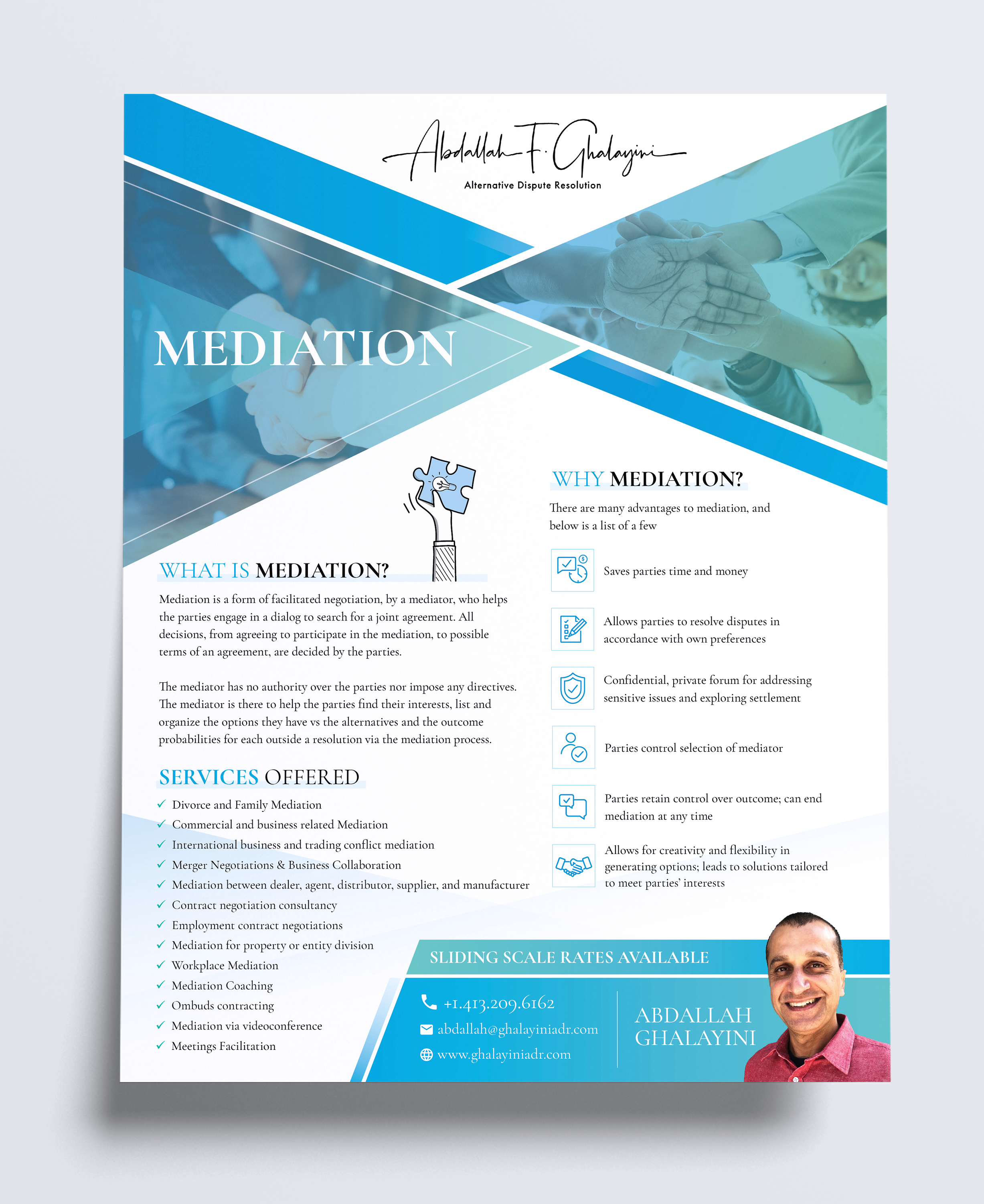 Flyer Design by sun_design for Ghalayini-ADR | Design #28484768