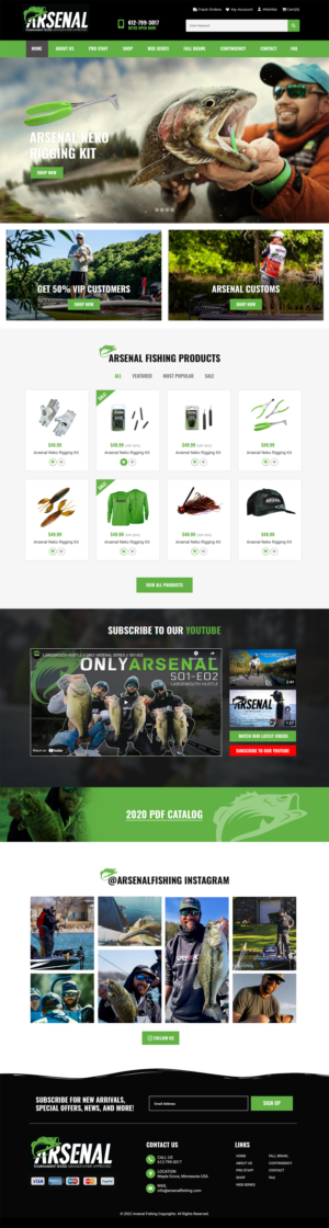 Wordpress Design by MAHABA for Arsenal Fishing | Design: #28445786