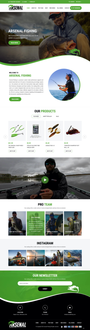 Wordpress Design by pb for Arsenal Fishing | Design: #28448617