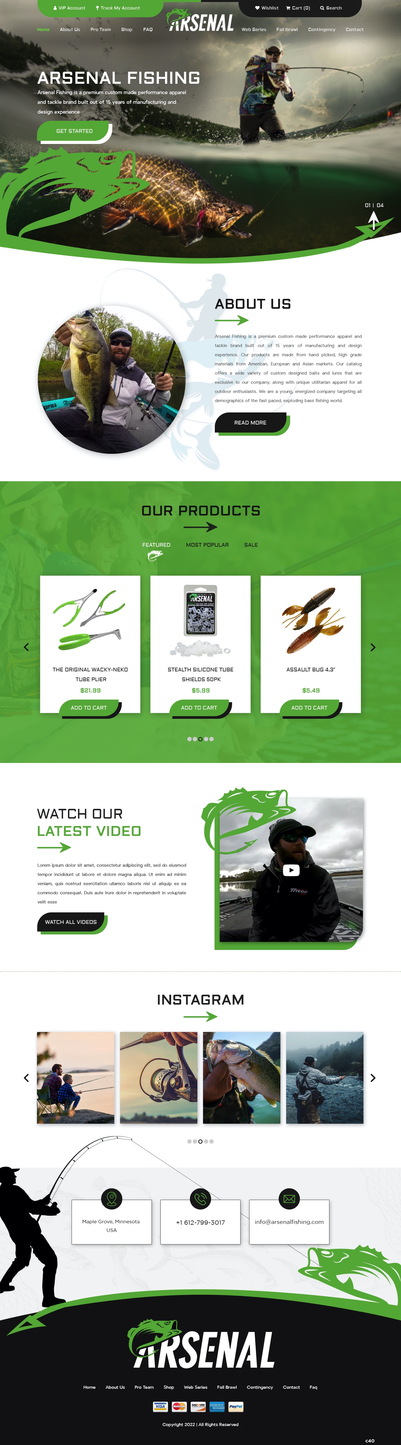 Wordpress Design by pb for Arsenal Fishing | Design #28448618
