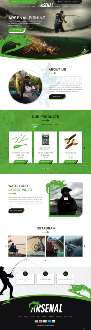 Wordpress Design by pb for Arsenal Fishing | Design: #28448618