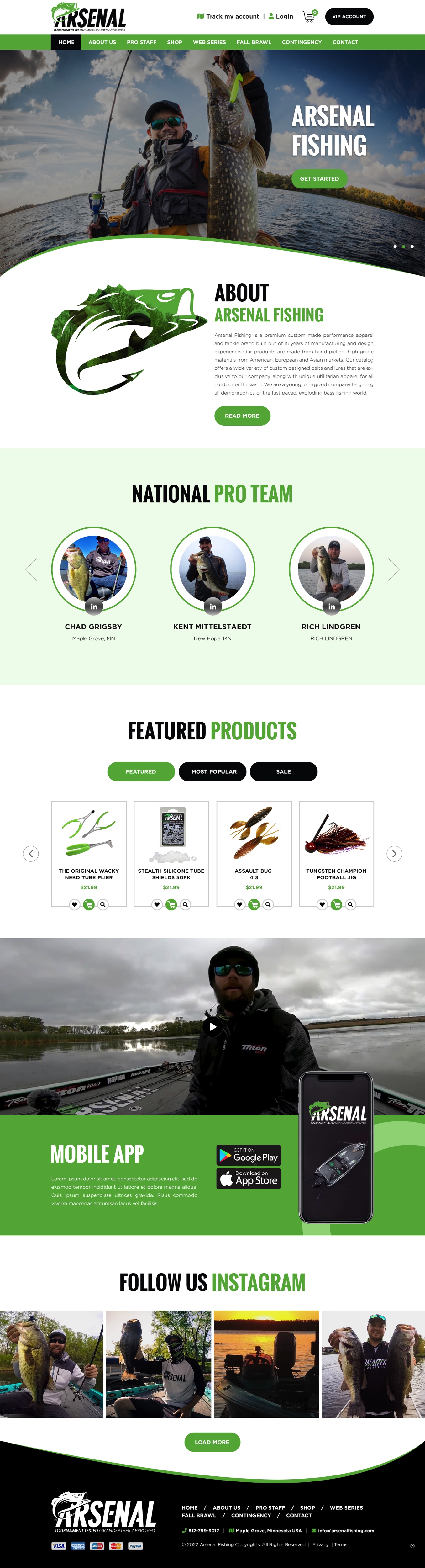 Wordpress Design by pb for Arsenal Fishing | Design #28448619