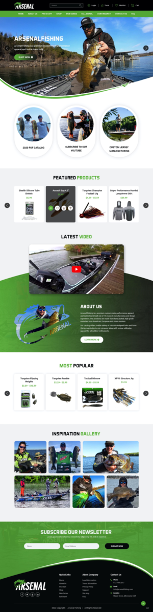 Wordpress Design by pb for Arsenal Fishing | Design: #28448620
