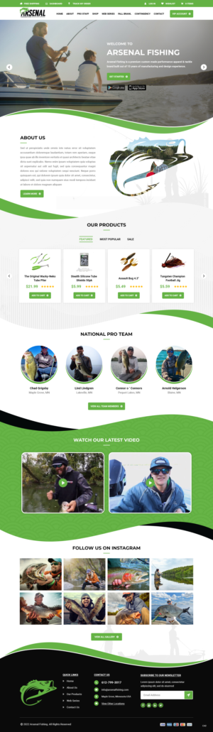 Wordpress Design by pb for Arsenal Fishing | Design: #28448626