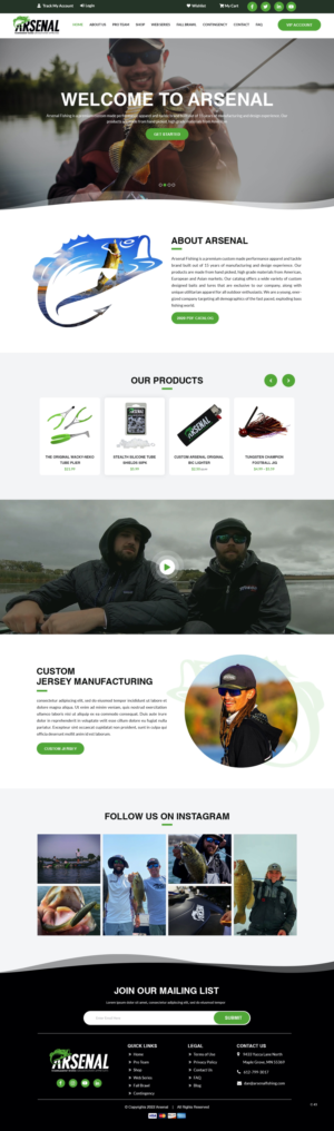 Wordpress Design by pb for Arsenal Fishing | Design: #28448627