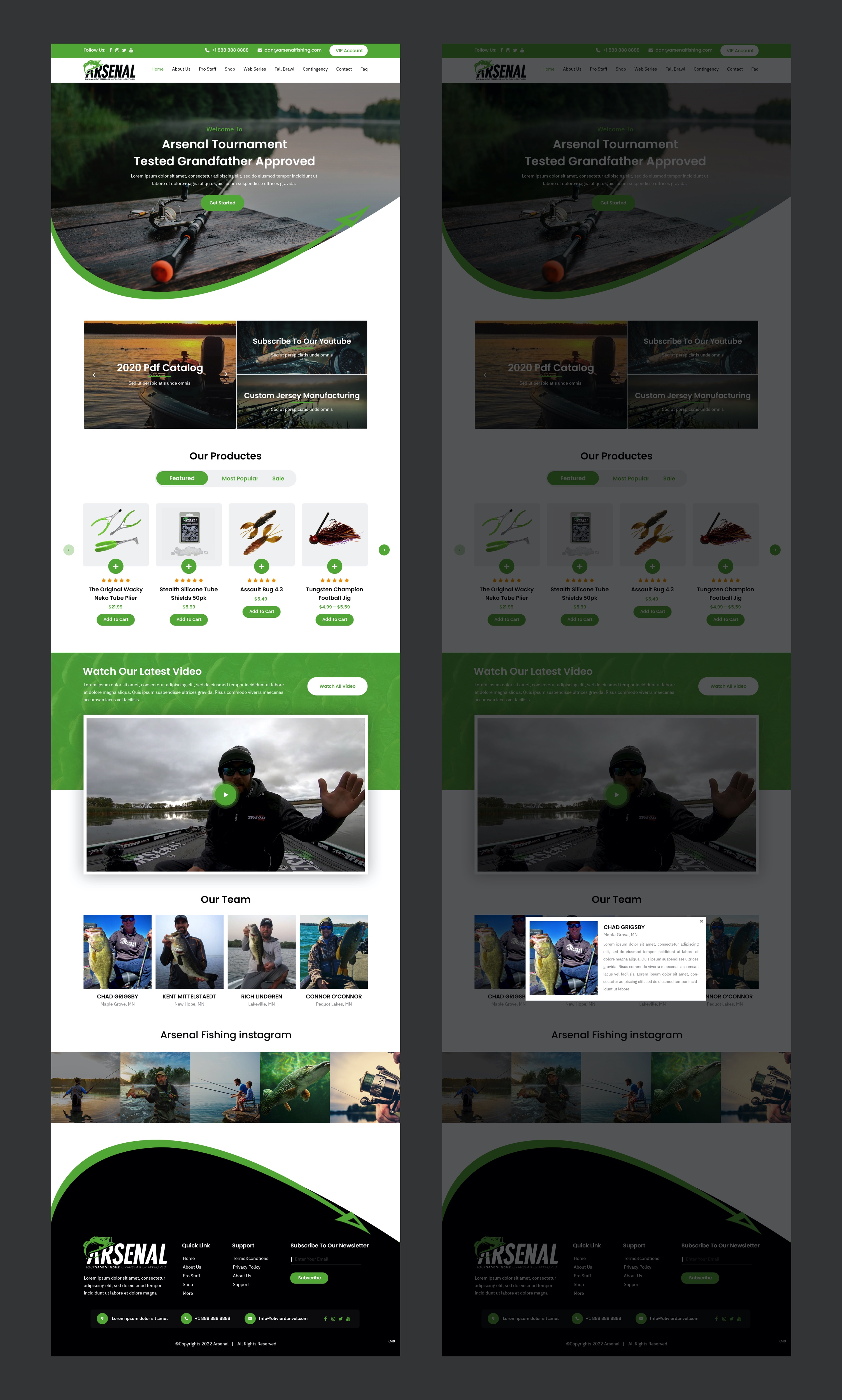 Wordpress Design by pb for Arsenal Fishing | Design #28448629