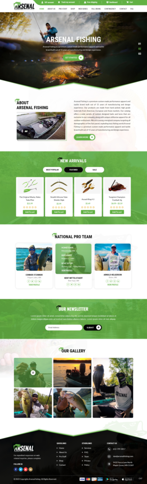 Wordpress Design by pb for Arsenal Fishing | Design: #28448630