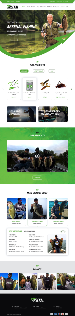 Wordpress Design by pb for Arsenal Fishing | Design: #28448631
