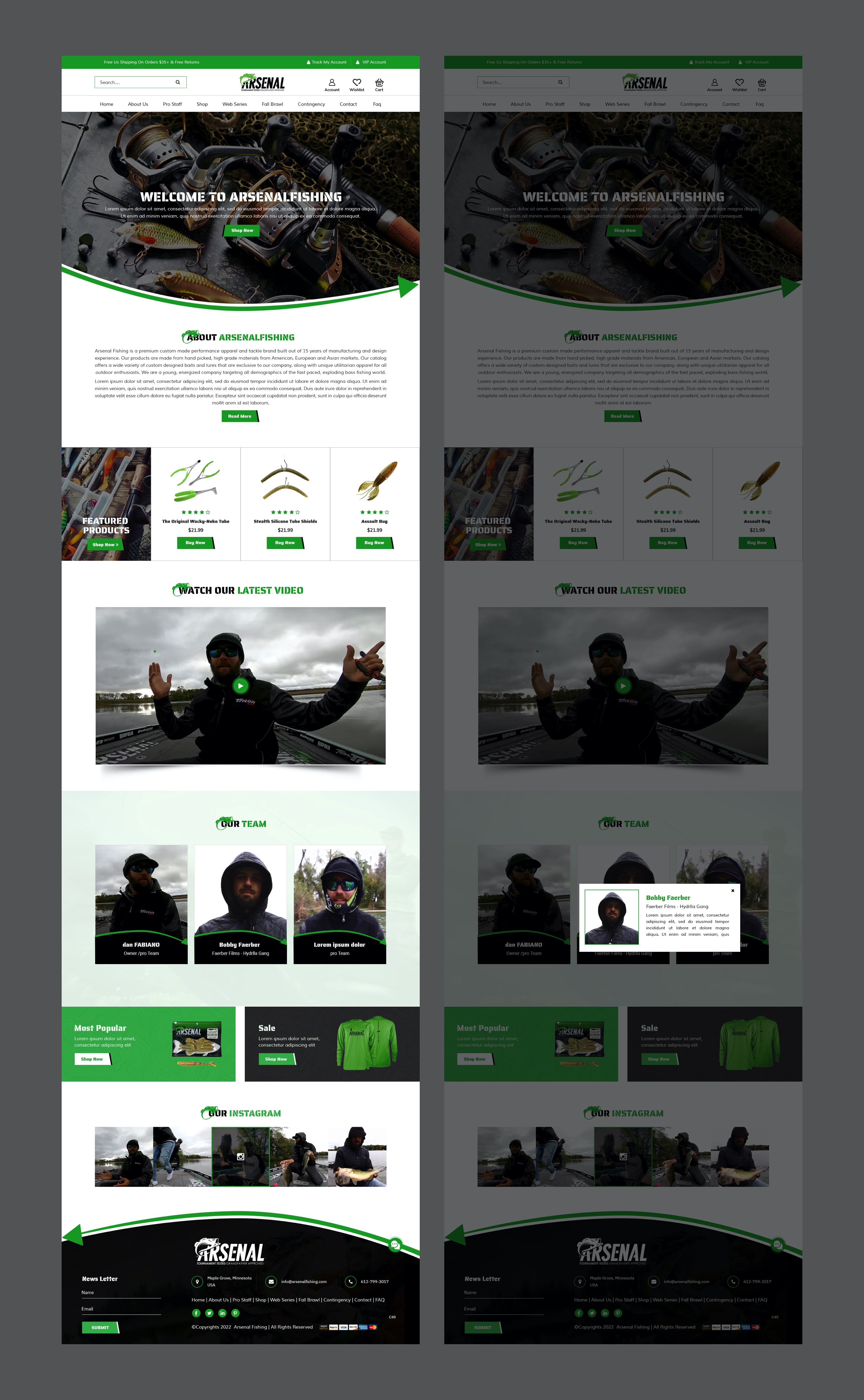 Wordpress Design by pb for Arsenal Fishing | Design #28448633