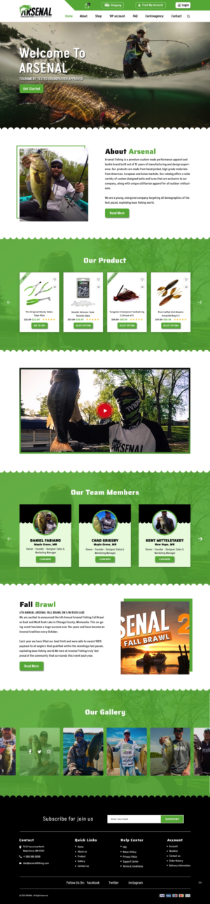 Wordpress Design by pb for Arsenal Fishing | Design: #28448635