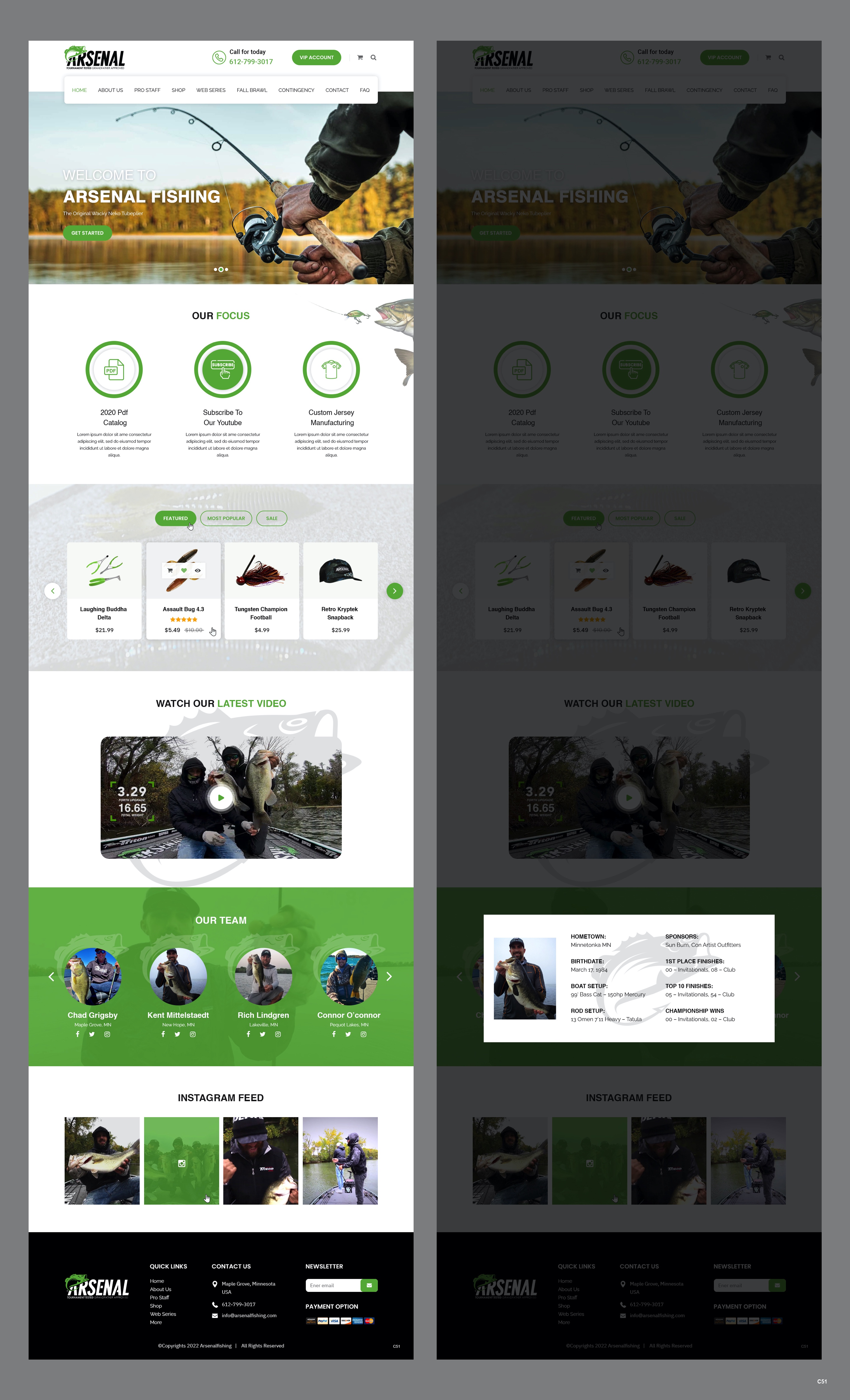 Wordpress Design by pb for Arsenal Fishing | Design #28454677