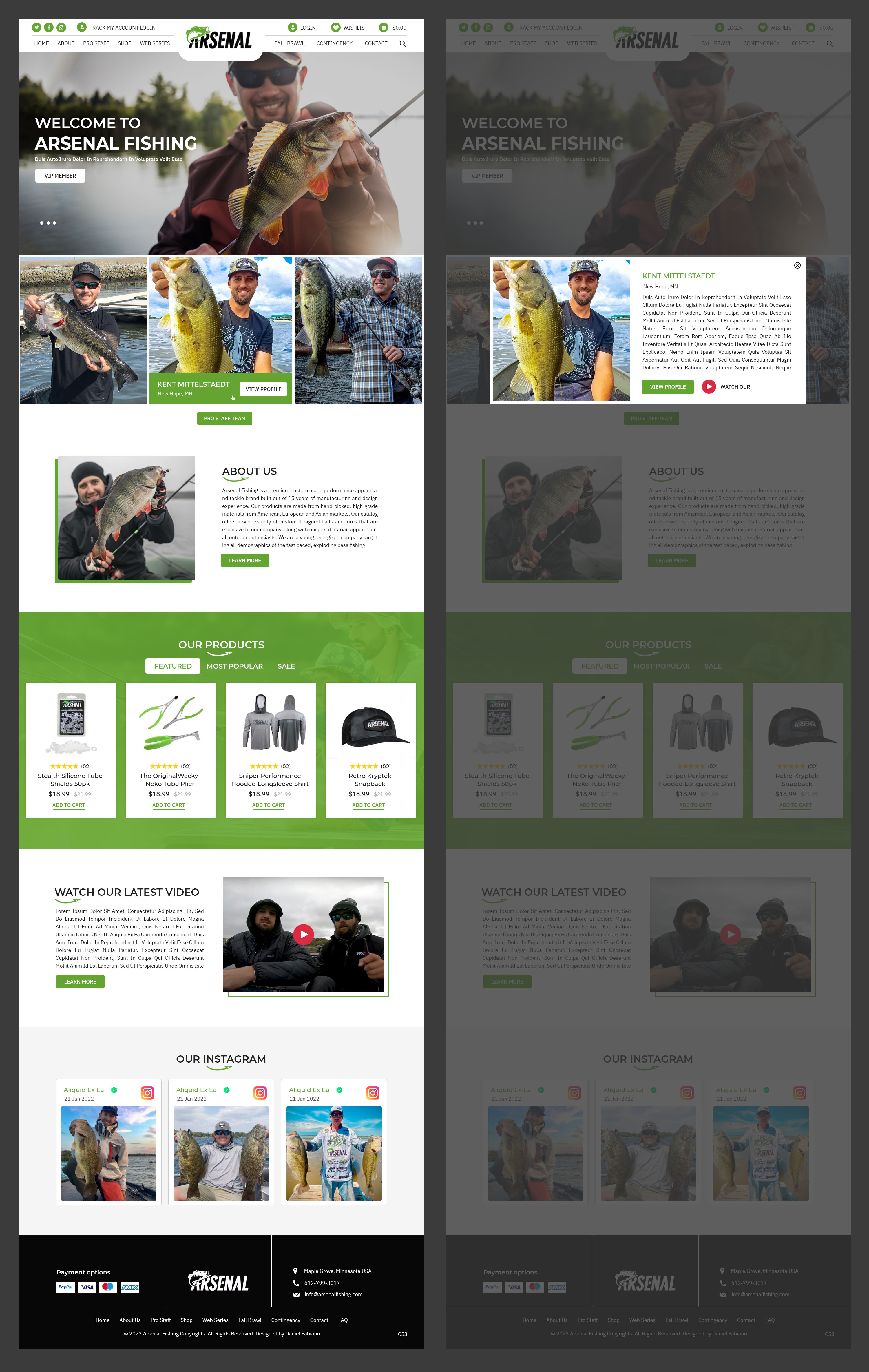 Wordpress Design by pb for Arsenal Fishing | Design #28454679