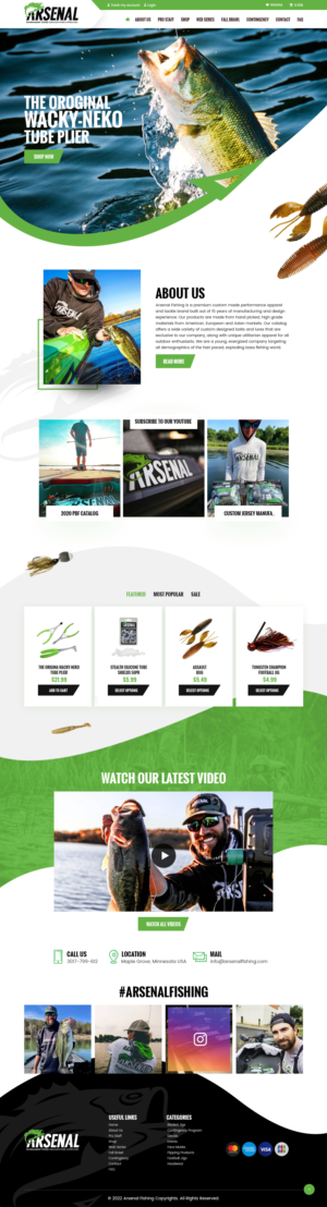 Wordpress Design by nzdesigners for Arsenal Fishing | Design: #28451840