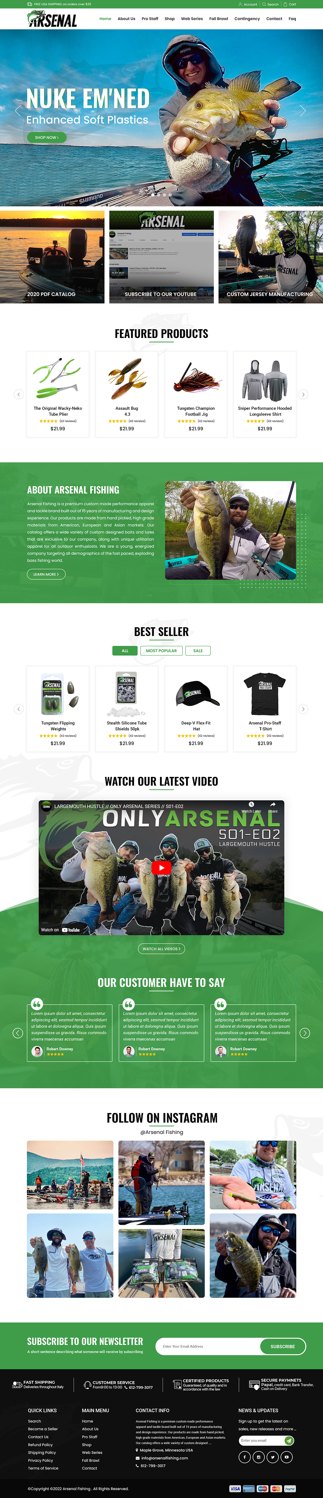 Wordpress Design by Titan Eagle for Arsenal Fishing | Design #28443166