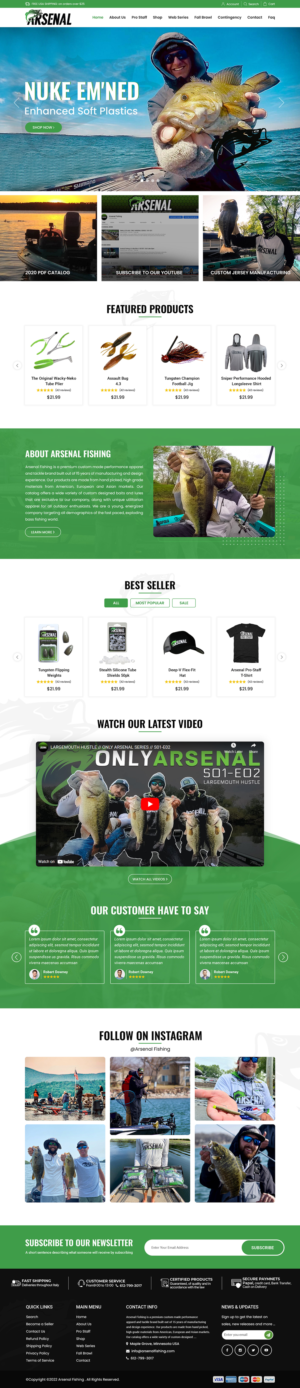 Wordpress Design by Titan Eagle for Arsenal Fishing | Design: #28443166