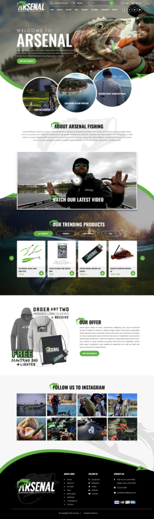 Wordpress Design by Titan Eagle for Arsenal Fishing | Design: #28443960