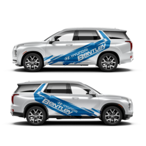 Vinyl wrap 2022 Hyundai Palisade, white matte wrap with 