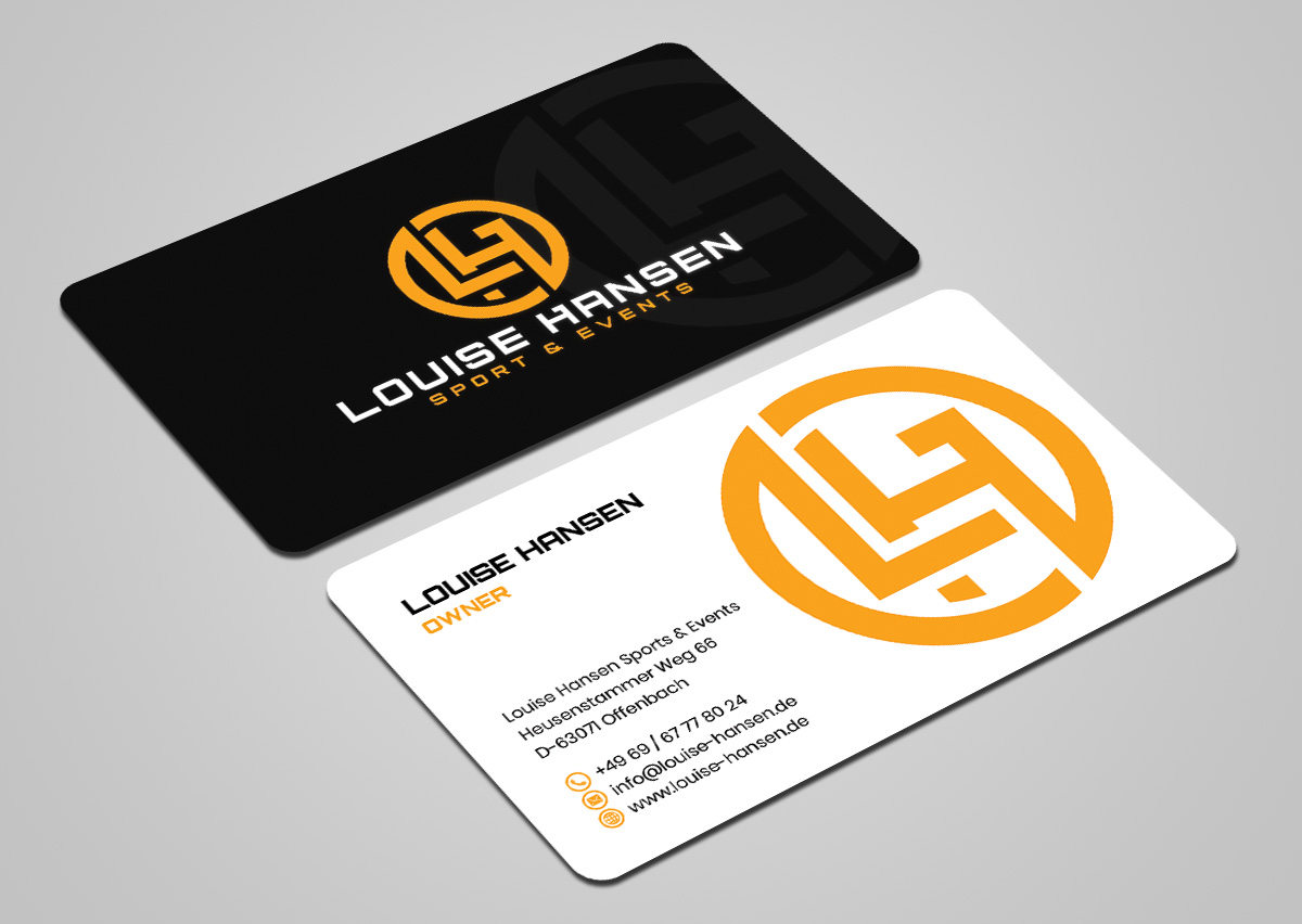 Business Card Design by Sandaruwan for Louise Hansen Sport & Events | Design #28448232