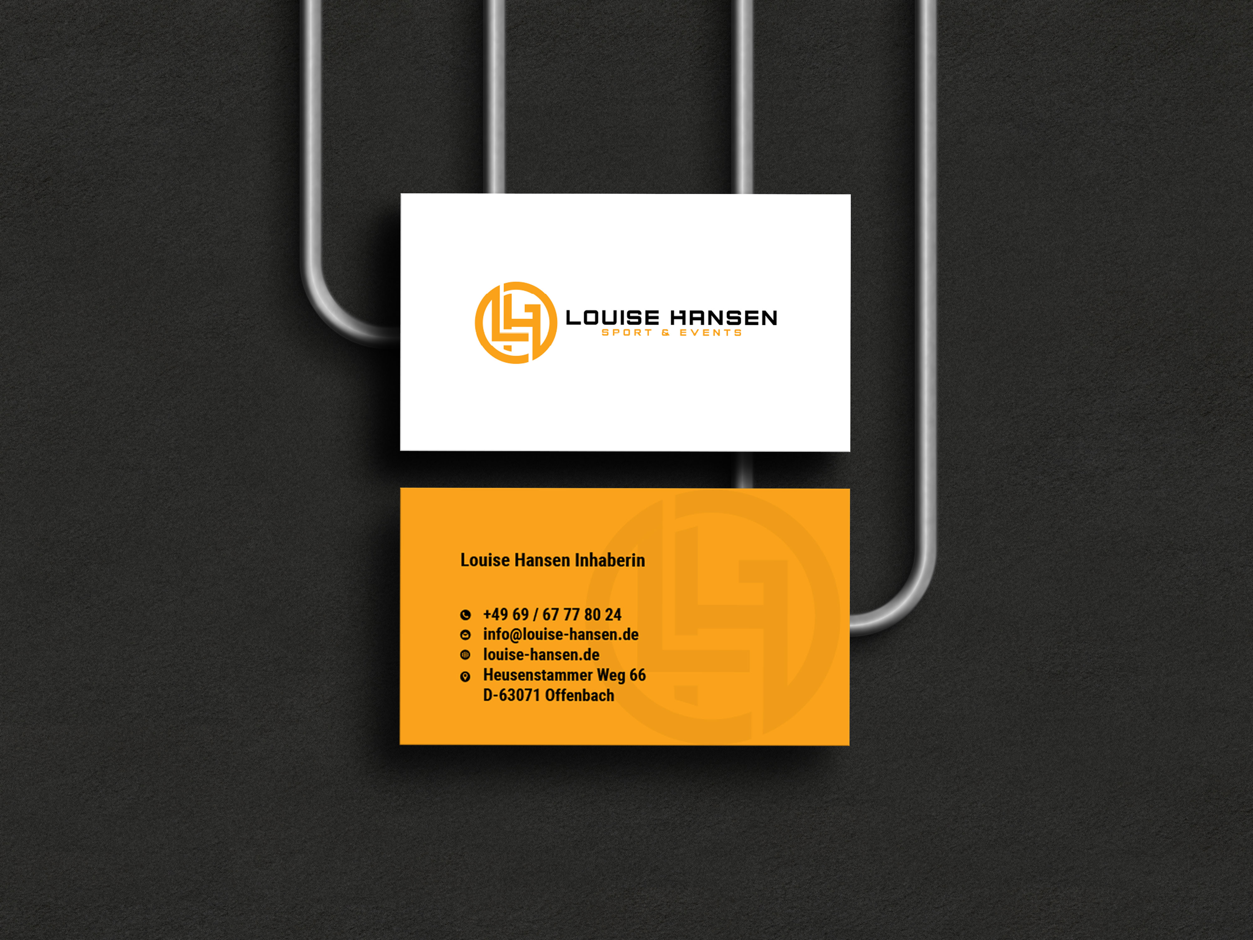 Diseño de Tarjeta de Presentación por Omee para Louise Hansen Sport & Events | Diseño #28447166