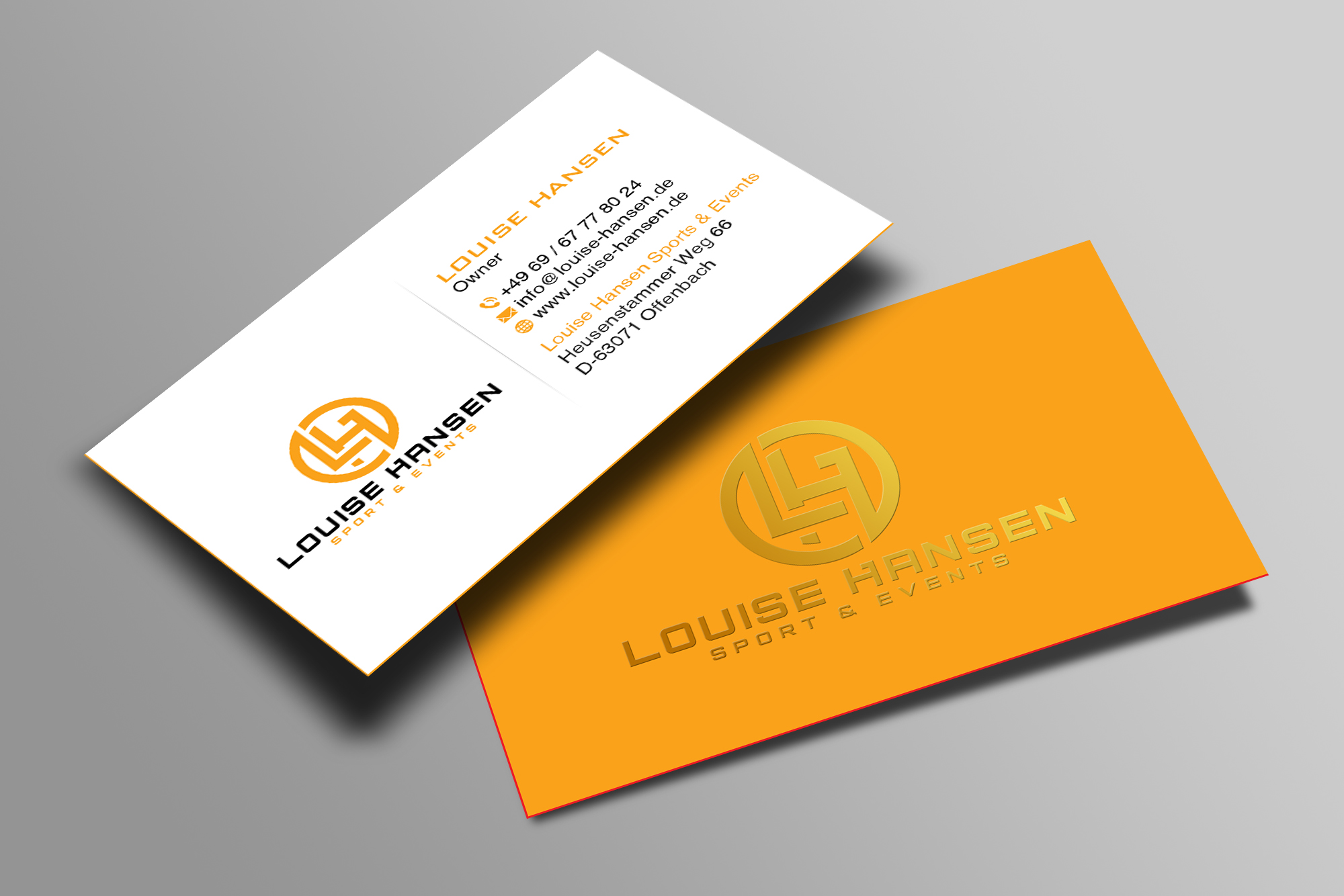 Business Card Design by Creations Box 2015 for Louise Hansen Sport & Events | Design #28451469