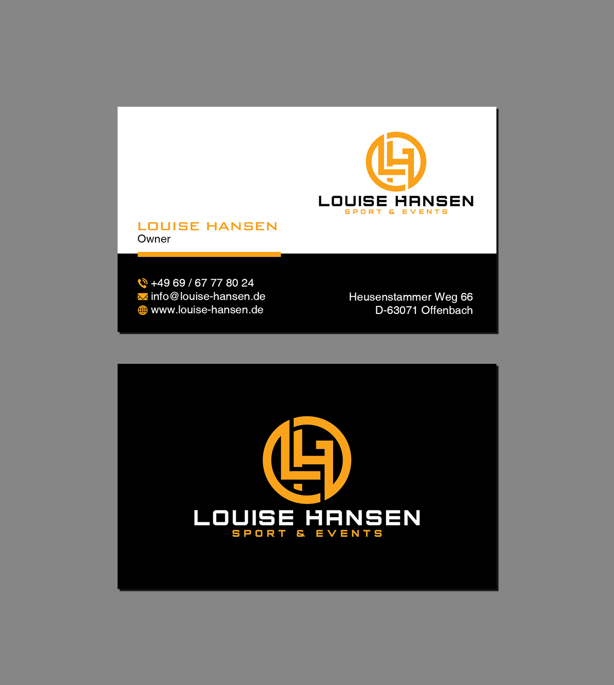 Business Card Design by Creations Box 2015 for Louise Hansen Sport & Events | Design #28454374