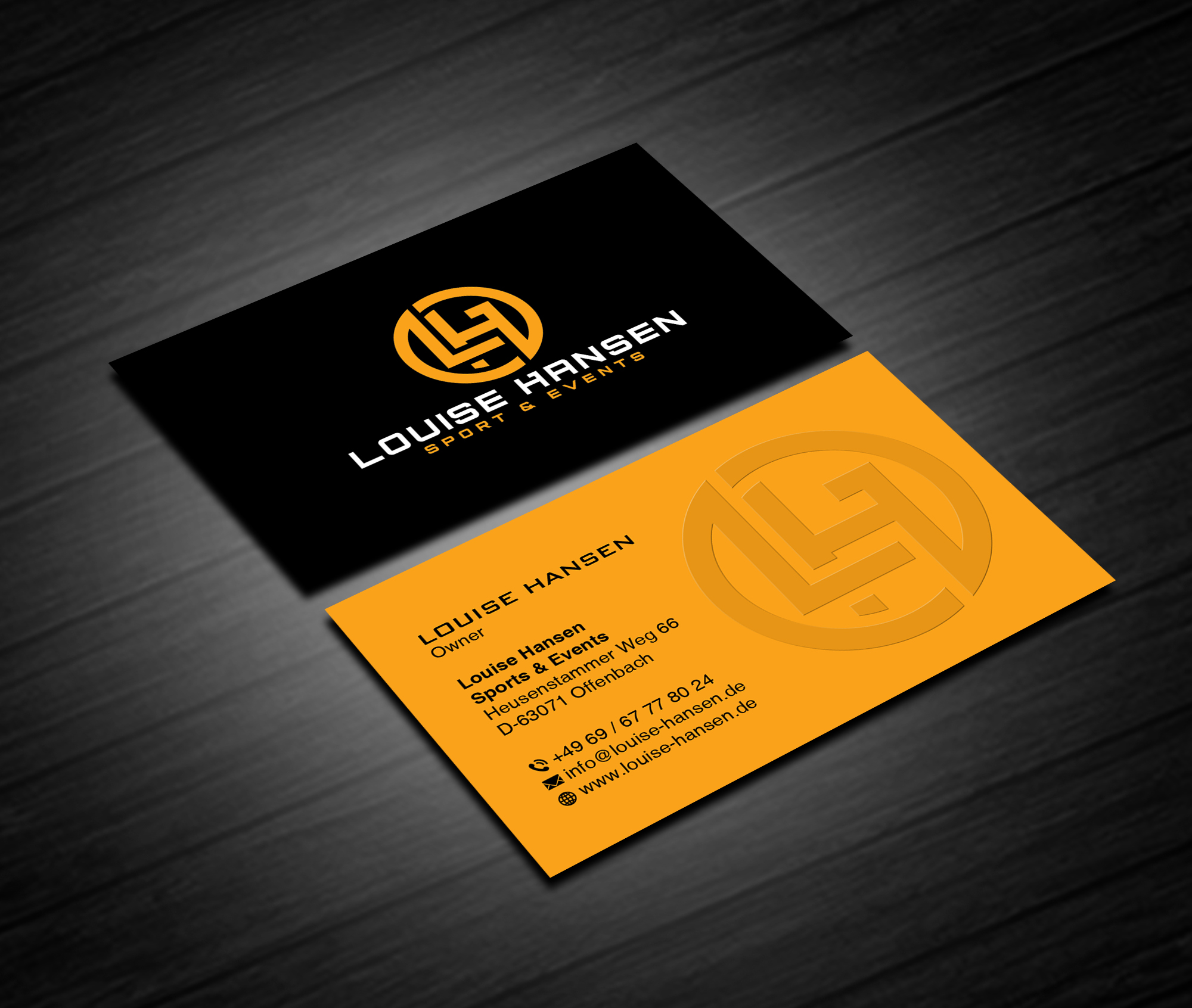 Visitenkarten-Design von Creations Box 2015 für Louise Hansen Sport & Events | Design #28454376