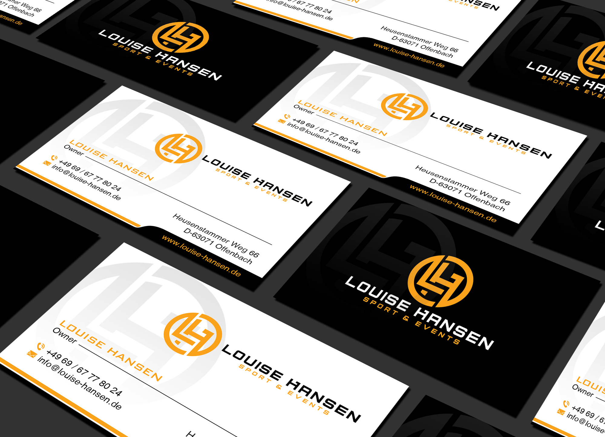 Visitenkarten-Design von Creations Box 2015 für Louise Hansen Sport & Events | Design #28454377