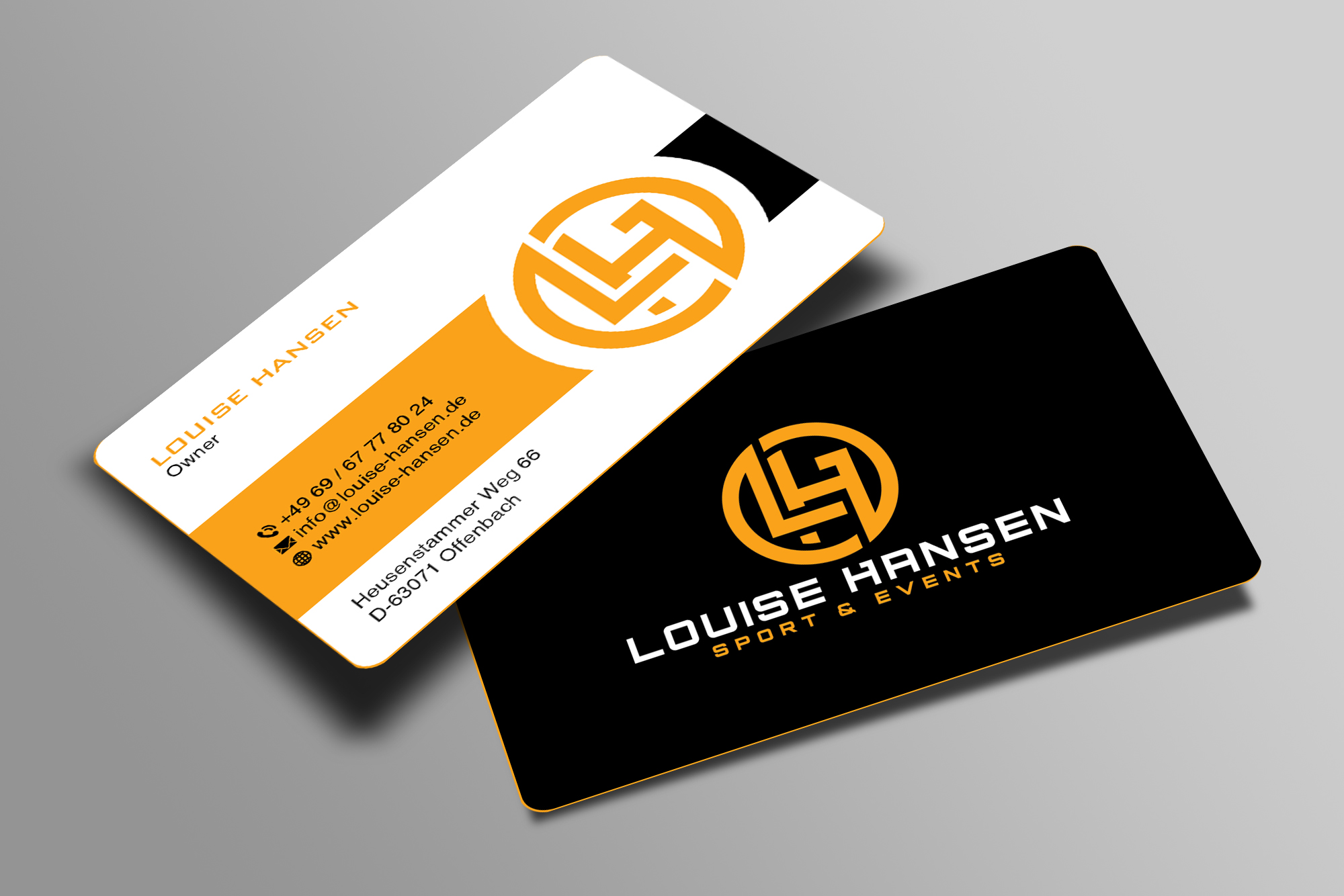 Visitenkarten-Design von Creations Box 2015 für Louise Hansen Sport & Events | Design #28454381
