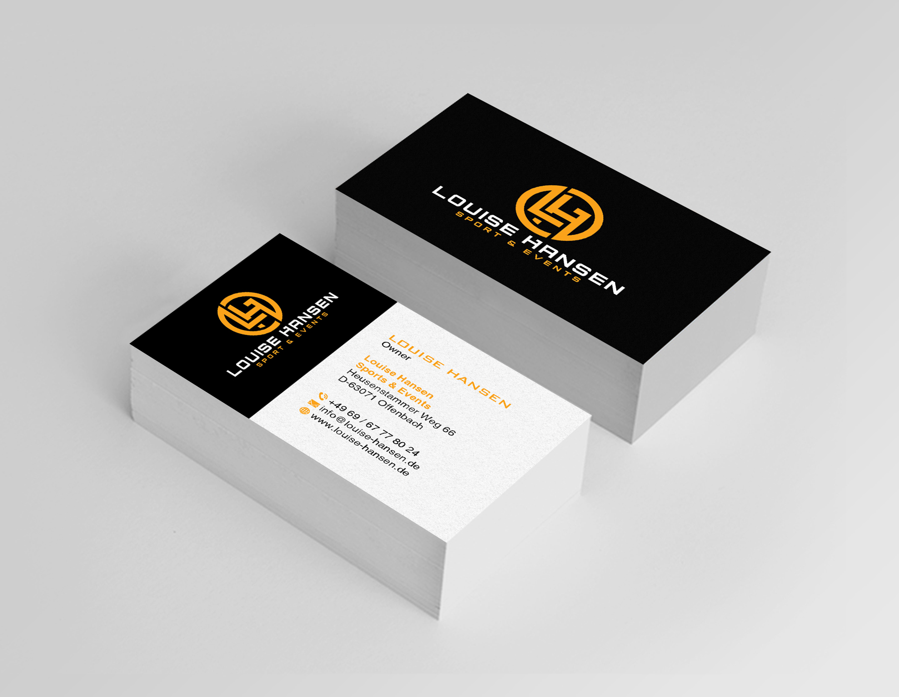 Visitenkarten-Design von Creations Box 2015 für Louise Hansen Sport & Events | Design #28454382