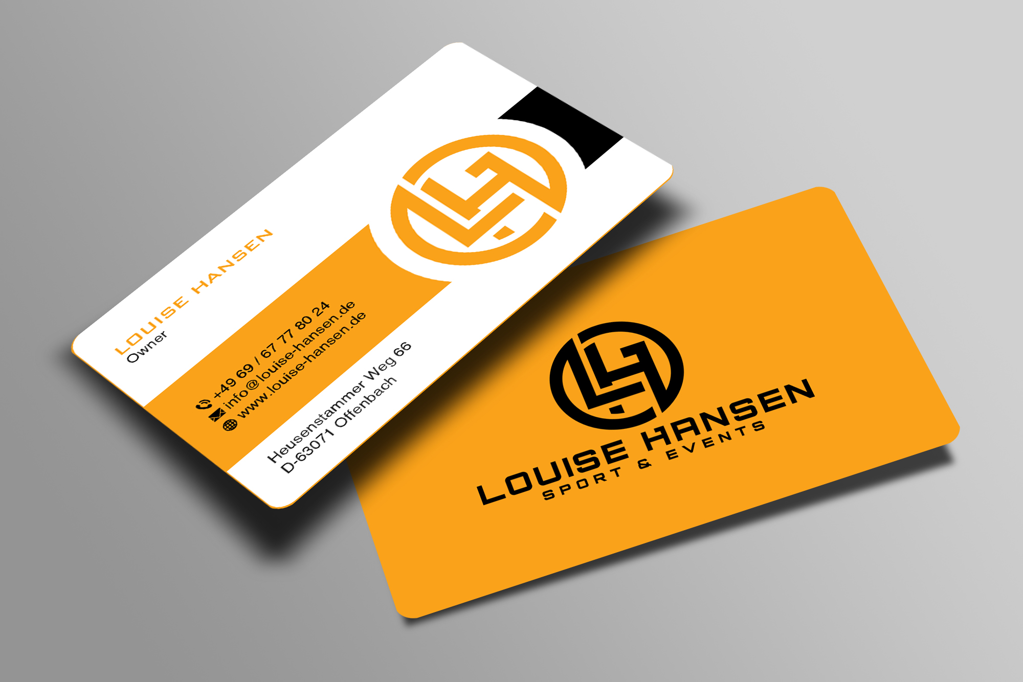 Visitenkarten-Design von Creations Box 2015 für Louise Hansen Sport & Events | Design #28454383