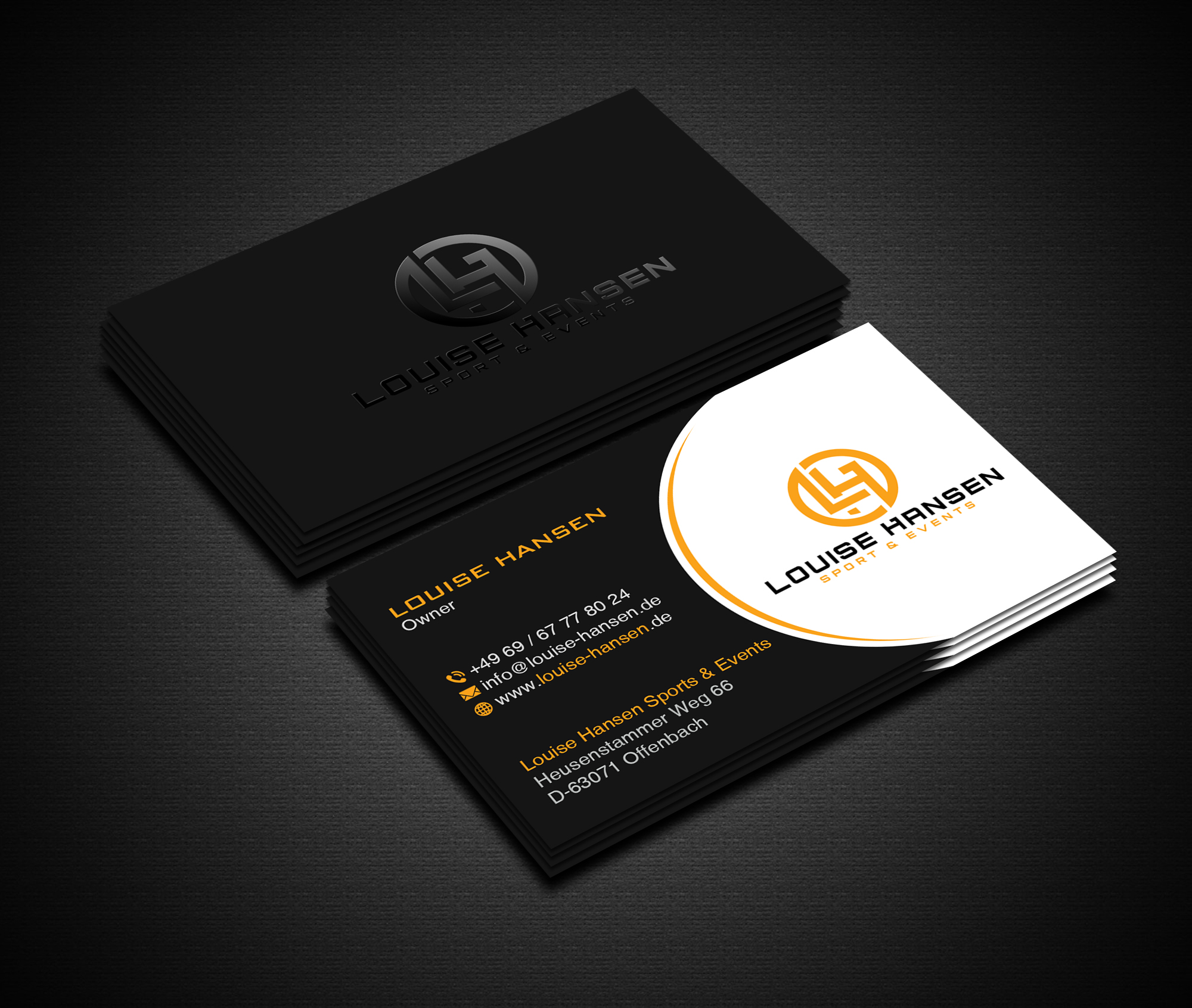 Business Card Design by Creations Box 2015 for Louise Hansen Sport & Events | Design #28454393