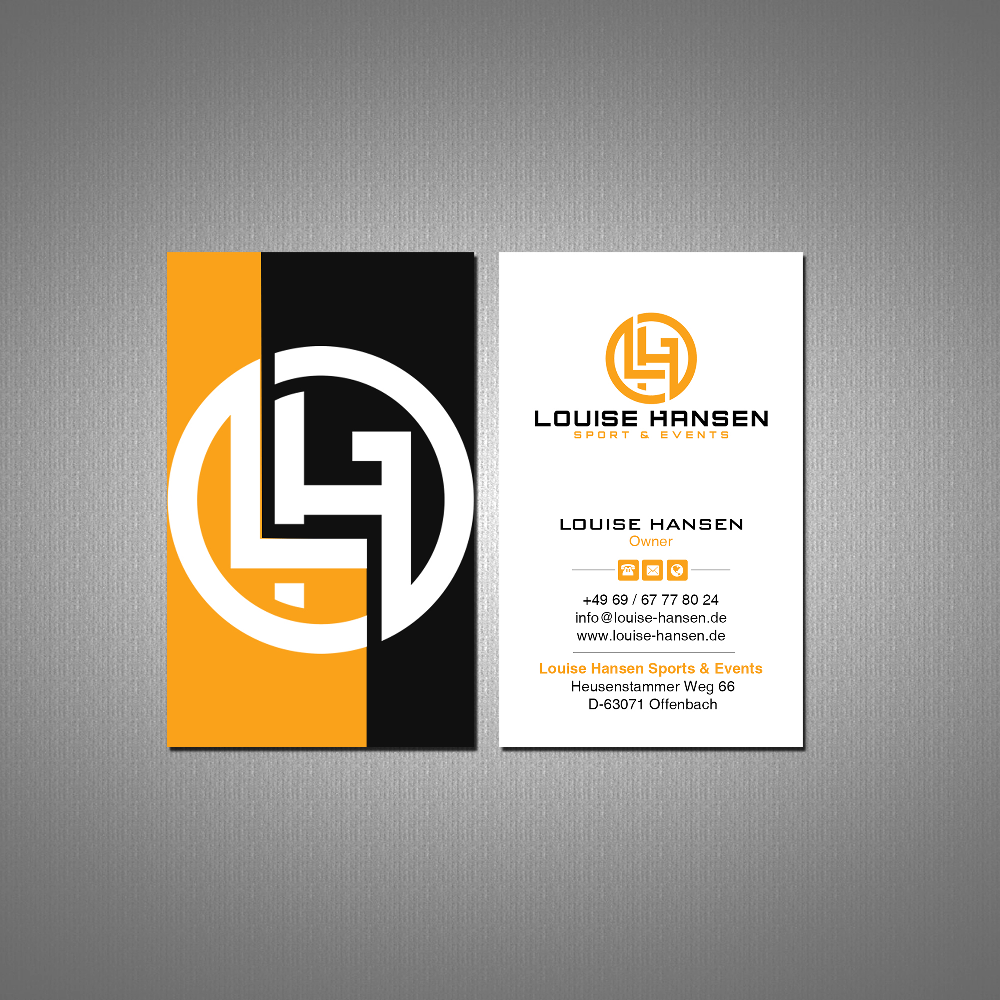 Business Card Design by Creations Box 2015 for Louise Hansen Sport & Events | Design #28454400