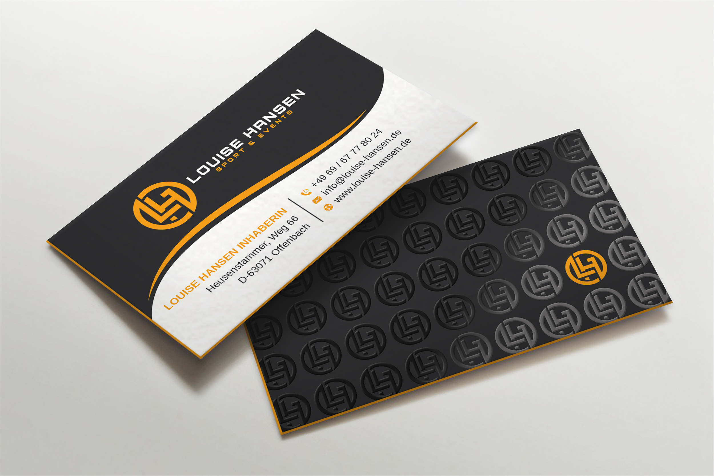 Visitenkarten-Design von LAXMI DESIGNHUB für Louise Hansen Sport & Events | Design #28447409