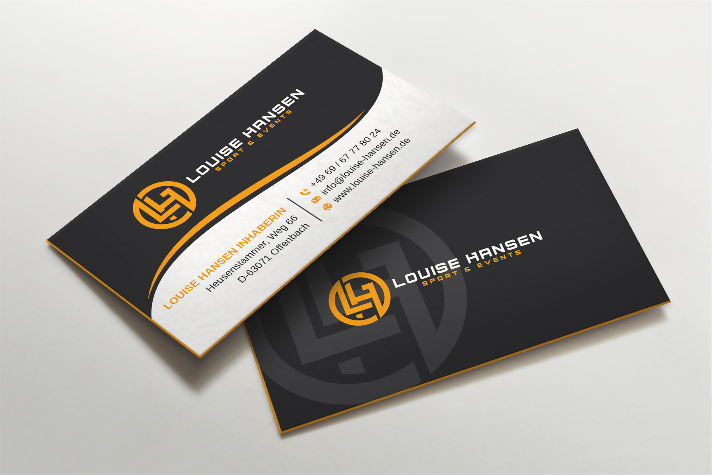 Visitenkarten-Design von LAXMI DESIGNHUB für Louise Hansen Sport & Events | Design #28447410