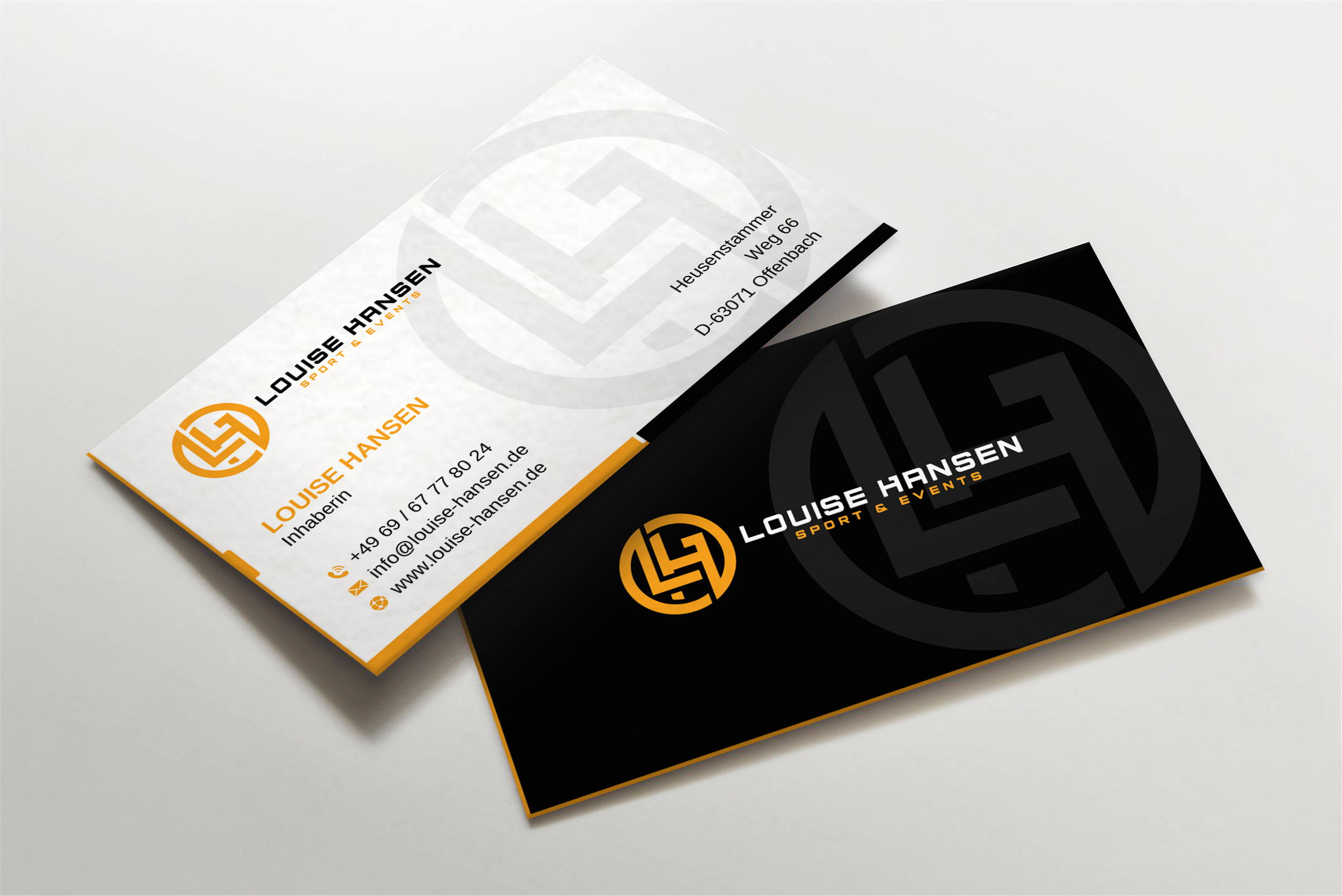 Visitenkarten-Design von LAXMI DESIGNHUB für Louise Hansen Sport & Events | Design #28447416