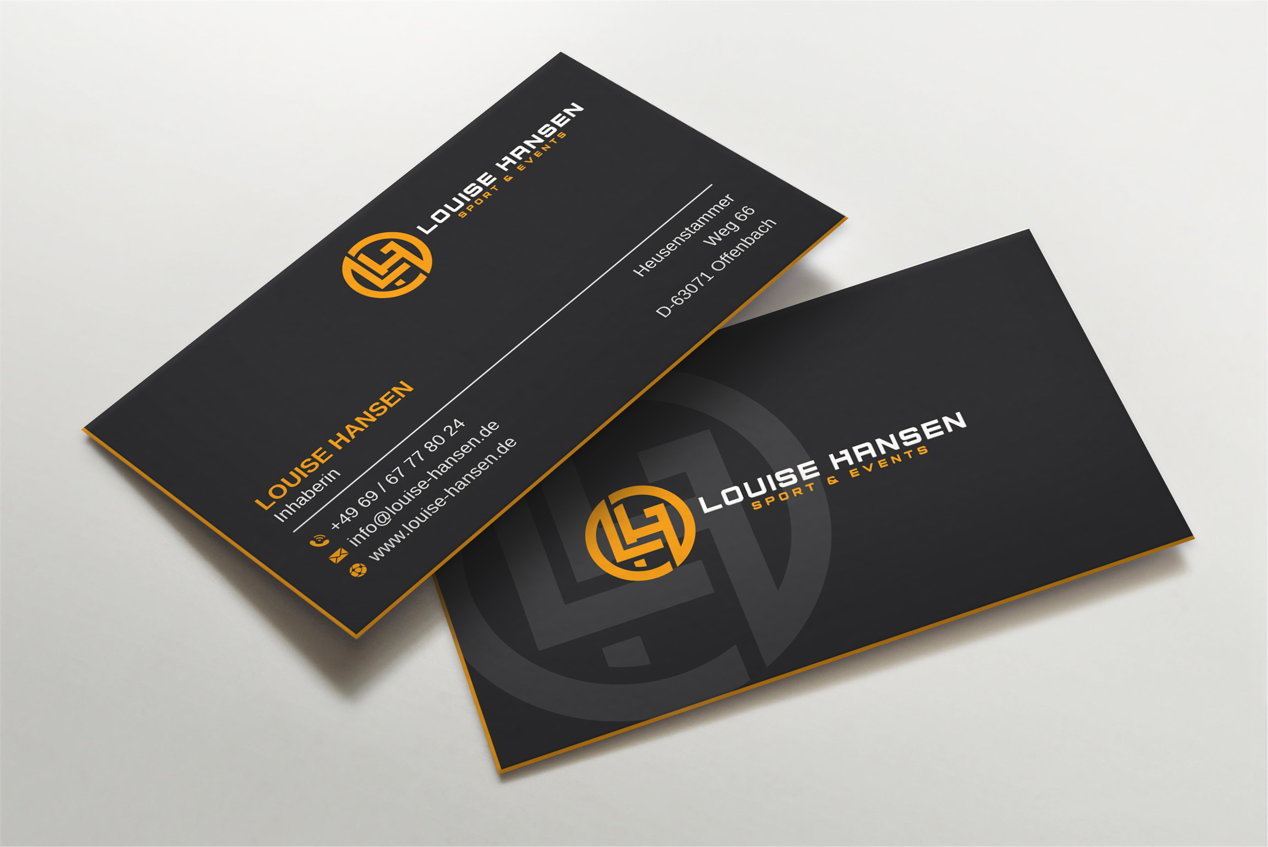 Visitenkarten-Design von LAXMI DESIGNHUB für Louise Hansen Sport & Events | Design #28447429