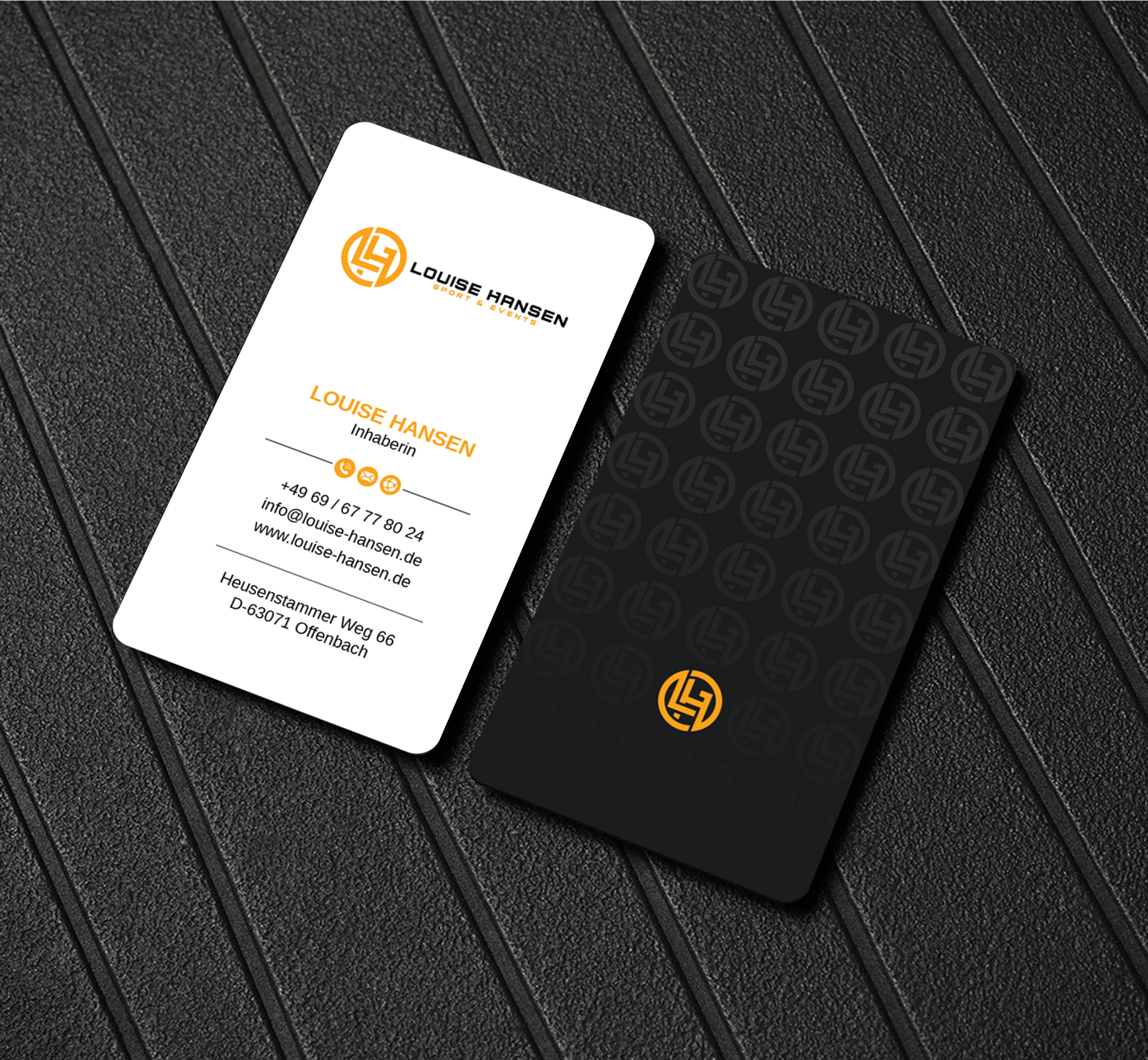 Business Card Design by LAXMI DESIGNHUB for Louise Hansen Sport & Events | Design #28447532