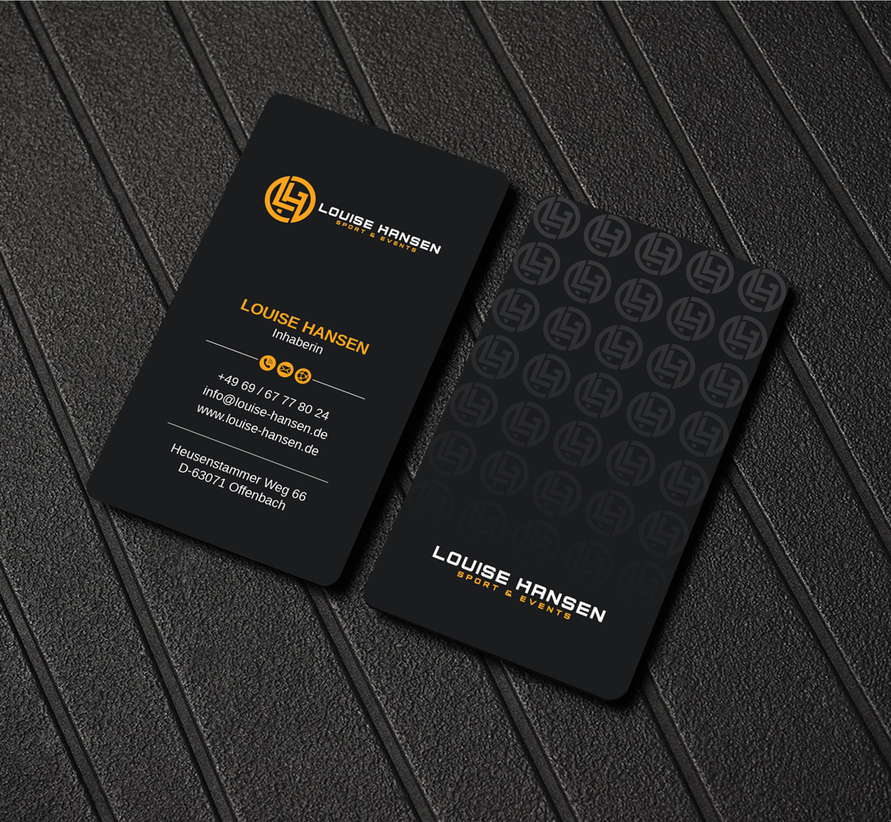 Business Card Design by LAXMI DESIGNHUB for Louise Hansen Sport & Events | Design #28447536