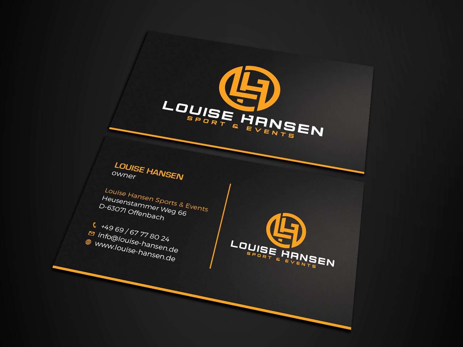 Visitenkarten-Design von Tripti Ranjan Gain für Louise Hansen Sport & Events | Design #28449143