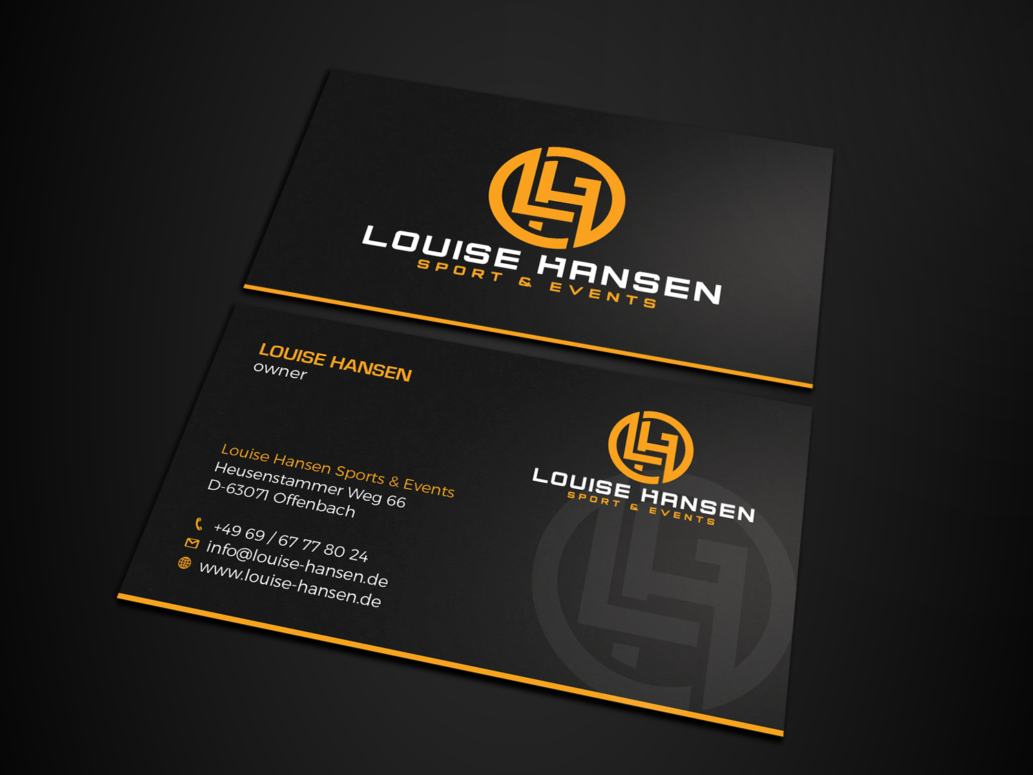 Visitenkarten-Design von Tripti Ranjan Gain für Louise Hansen Sport & Events | Design #28449147