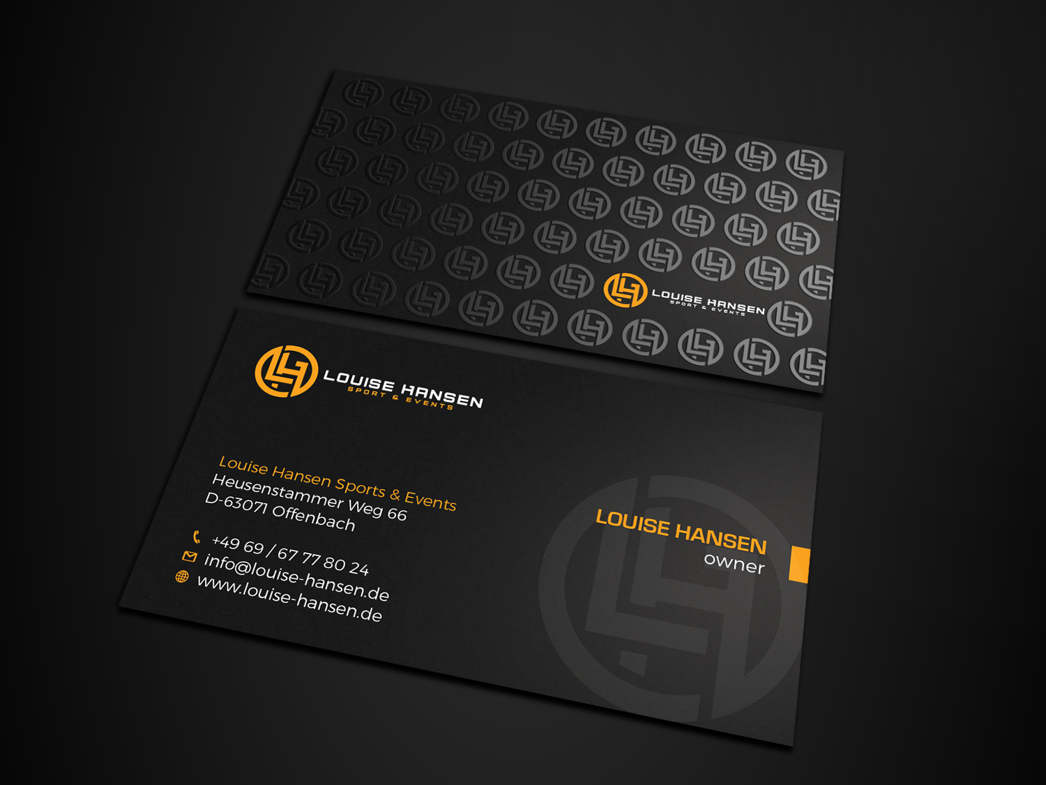 Visitenkarten-Design von Tripti Ranjan Gain für Louise Hansen Sport & Events | Design #28449148