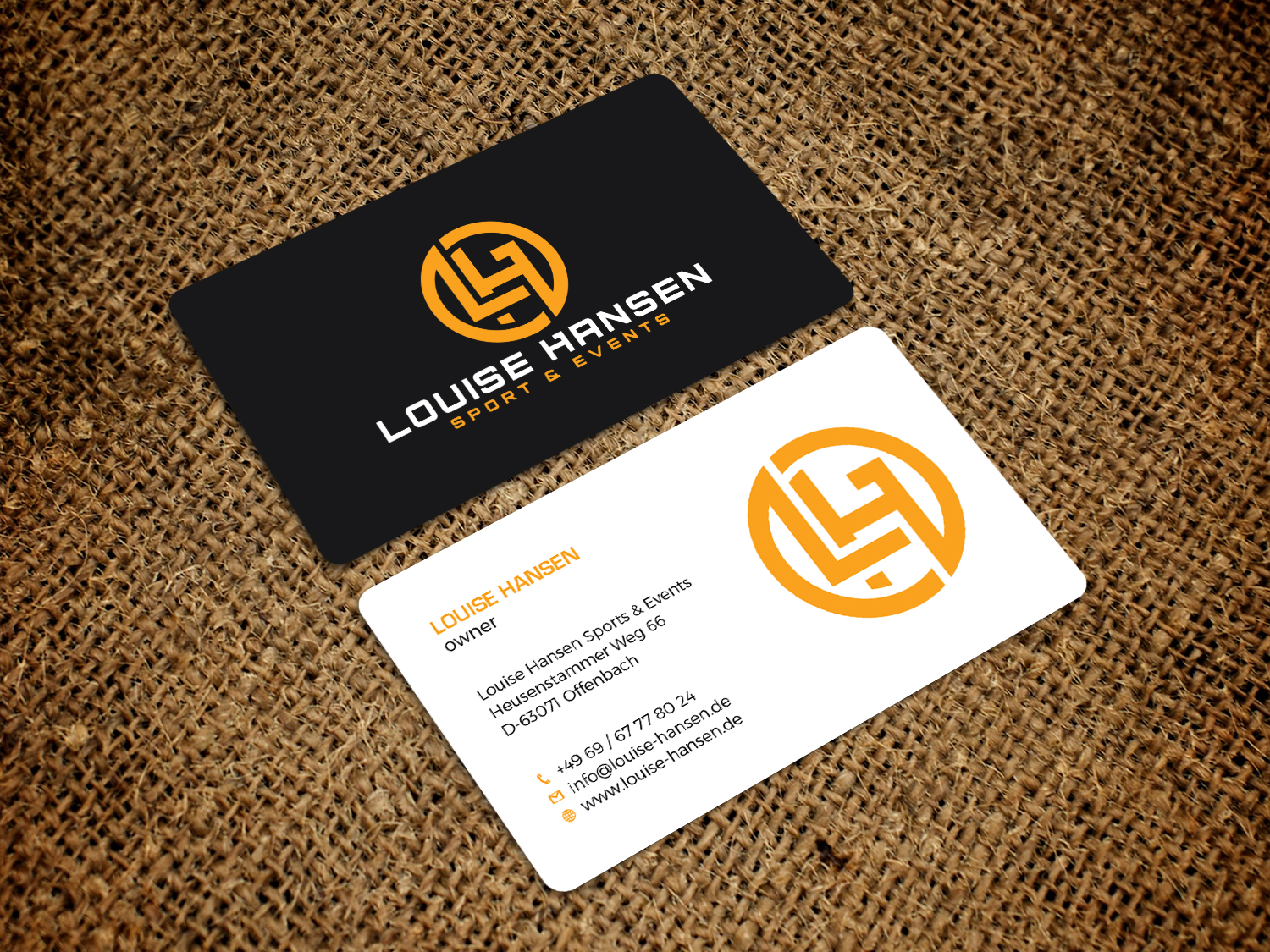 Visitenkarten-Design von Tripti Ranjan Gain für Louise Hansen Sport & Events | Design #28449160