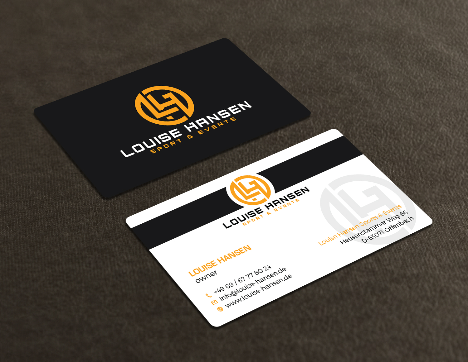 Visitenkarten-Design von Tripti Ranjan Gain für Louise Hansen Sport & Events | Design #28449172