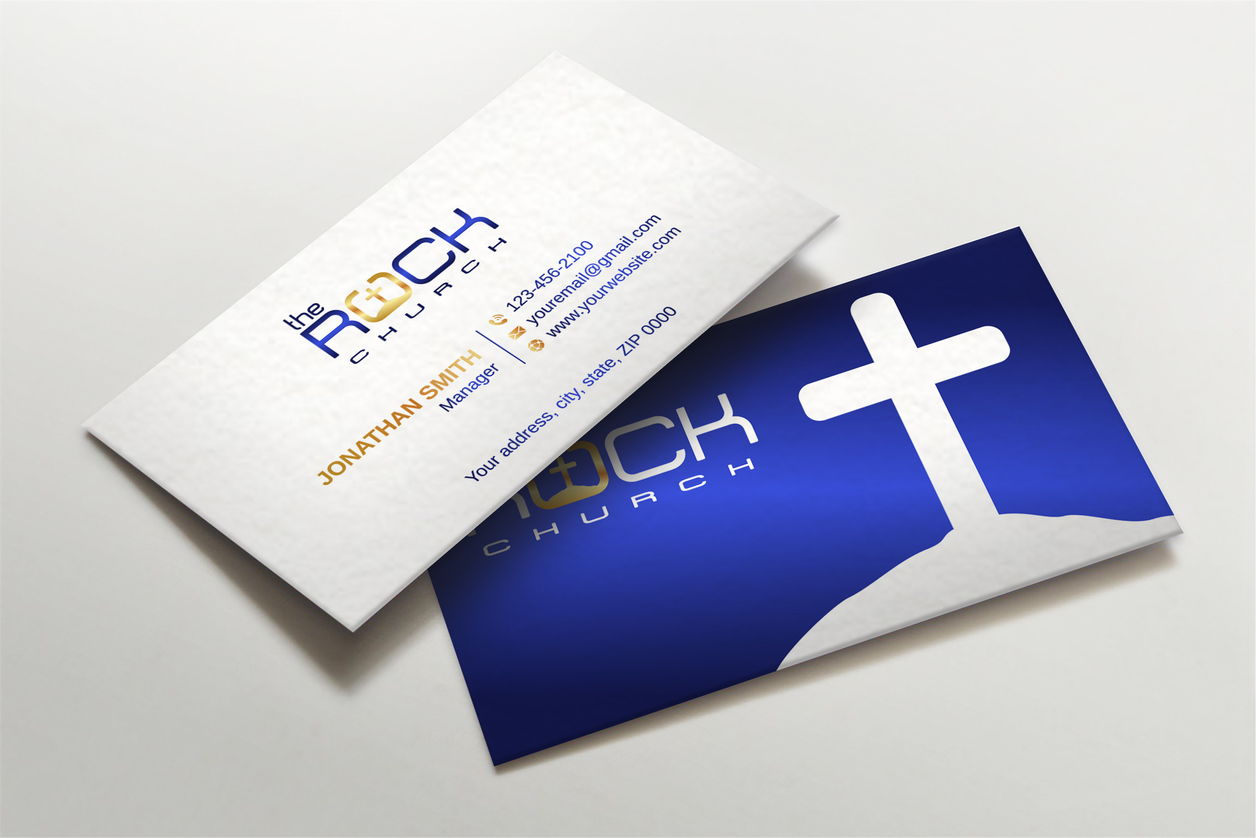 Business Card Design by LAXMI DESIGNHUB for The Rock Church | Design #28457845