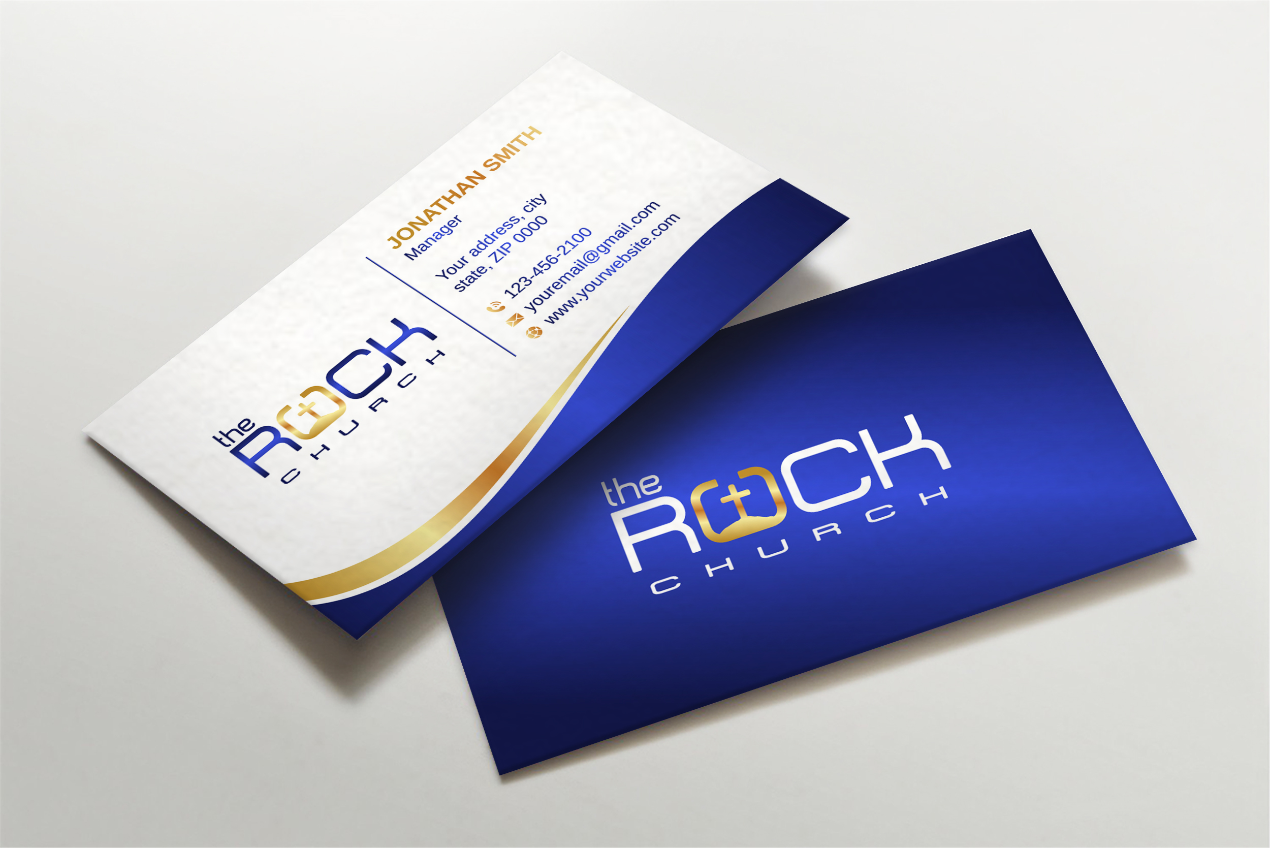 Business Card Design by LAXMI DESIGNHUB for The Rock Church | Design #28457846