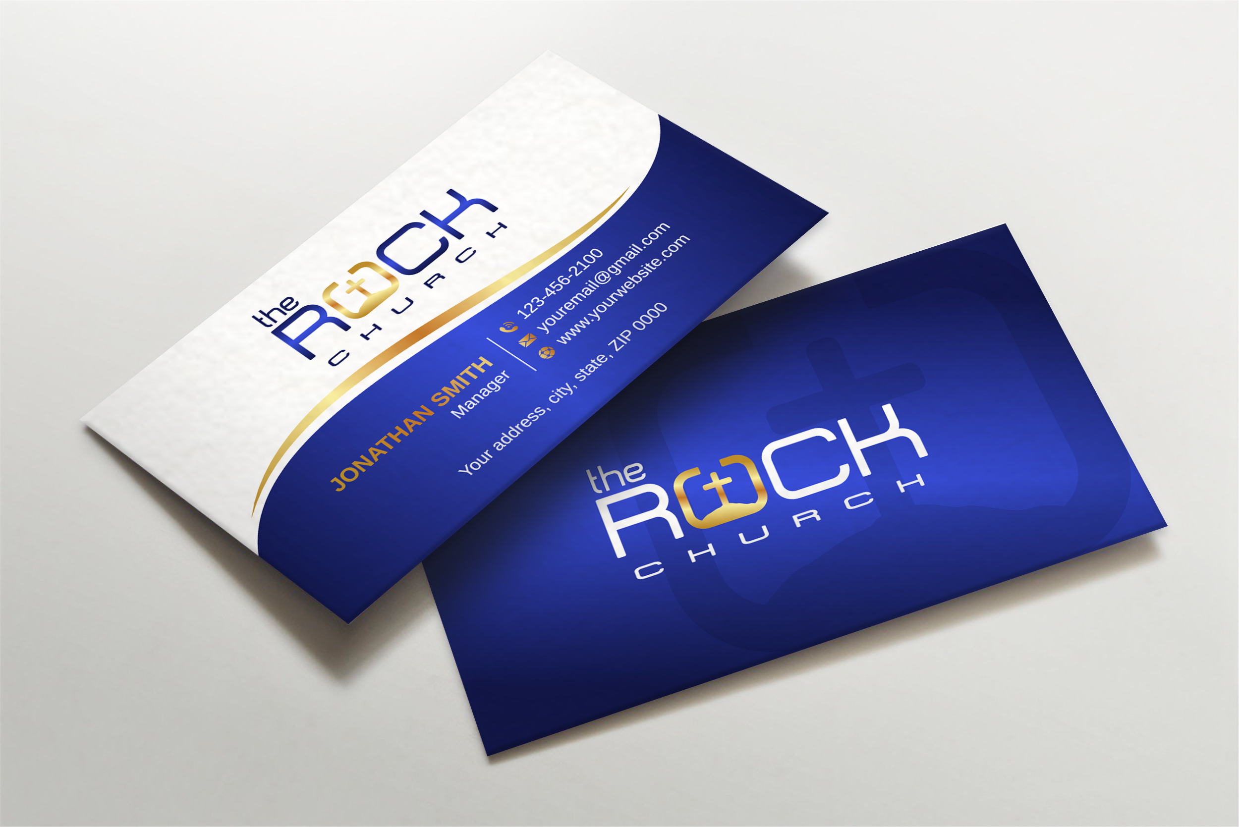 Business Card Design by LAXMI DESIGNHUB for The Rock Church | Design #28457847