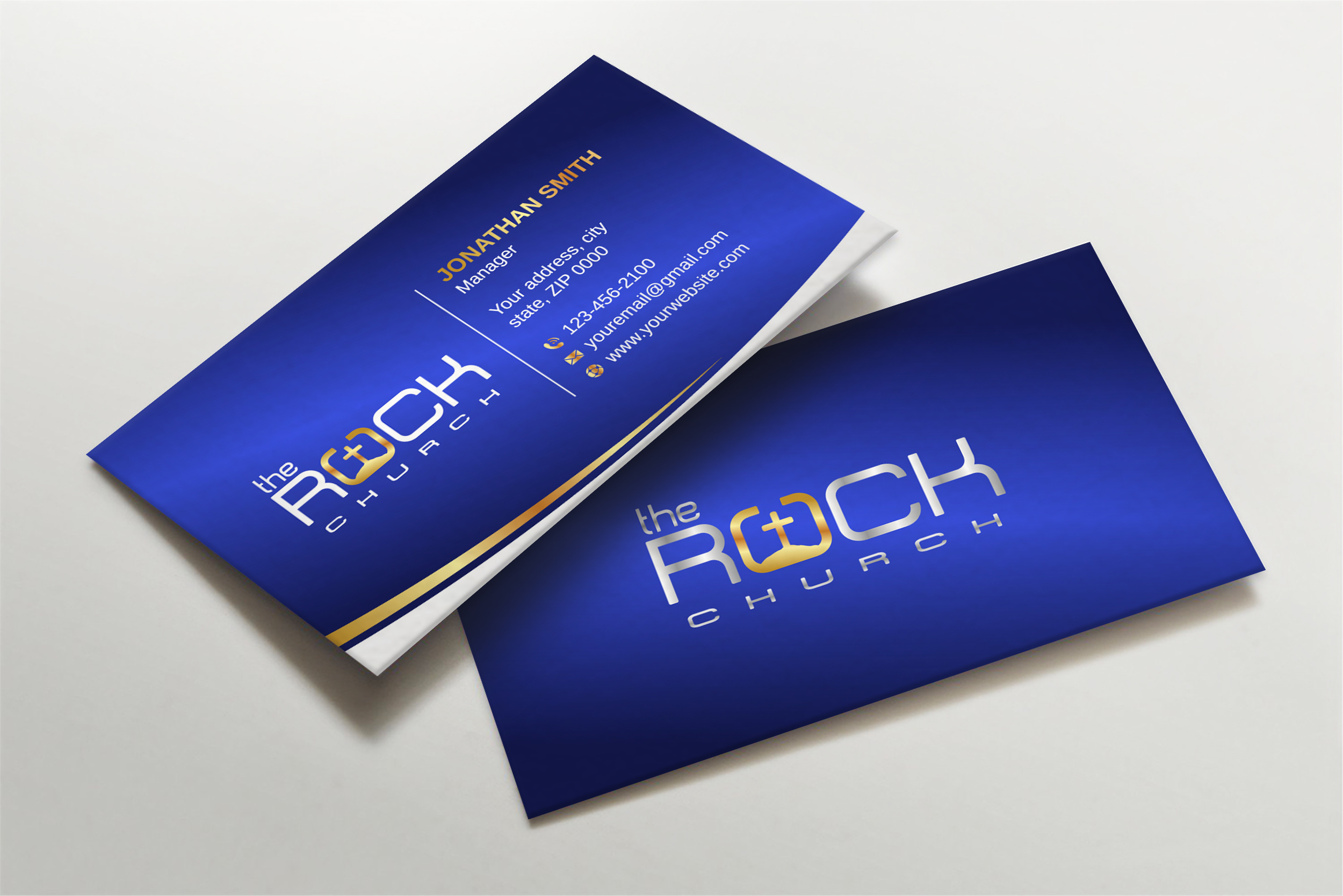 Business Card Design by LAXMI DESIGNHUB for The Rock Church | Design #28457858