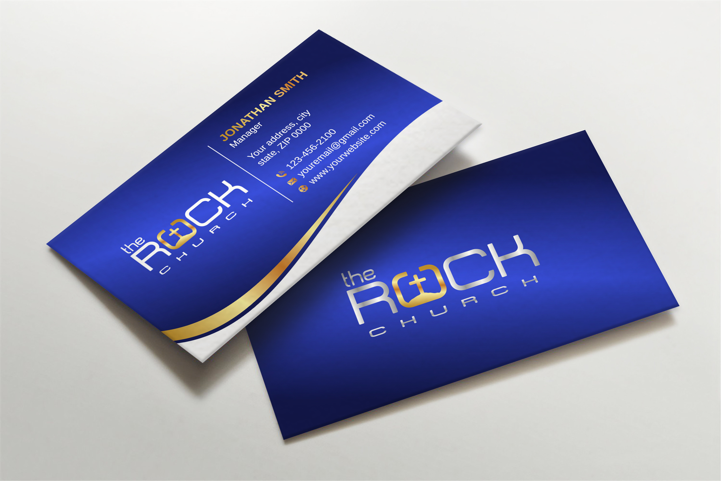 Business Card Design by LAXMI DESIGNHUB for The Rock Church | Design #28457869