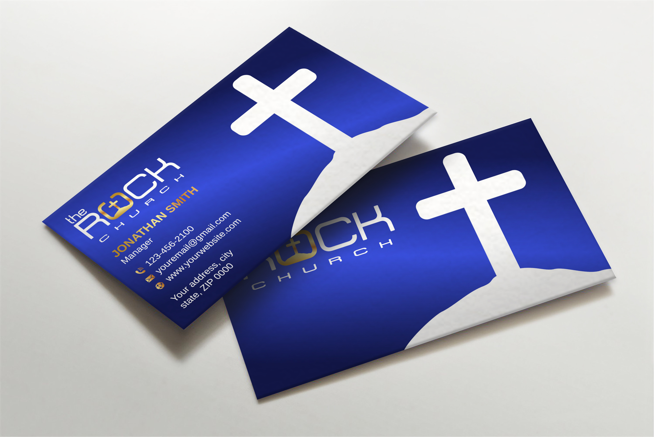 Business Card Design by LAXMI DESIGNHUB for The Rock Church | Design #28457878