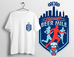 Beer Mile Race in Chicago | Diseño de Camiseta por BuntarBG